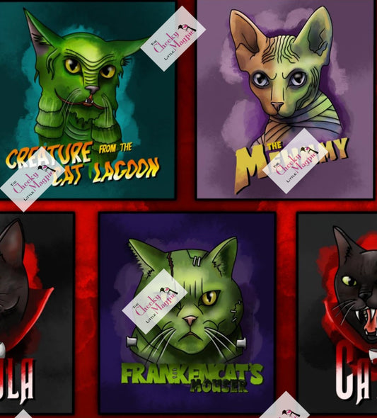 PRE ORDER Horror cat Capri Pockets