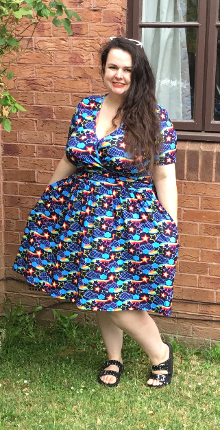 Wrap Style Dress Rainbow Cloud and Stars