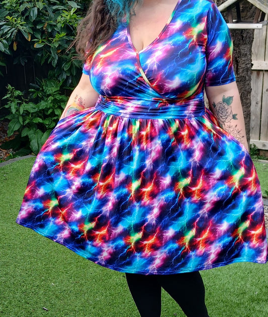 Rainbow Lightening Wrap Style Dress