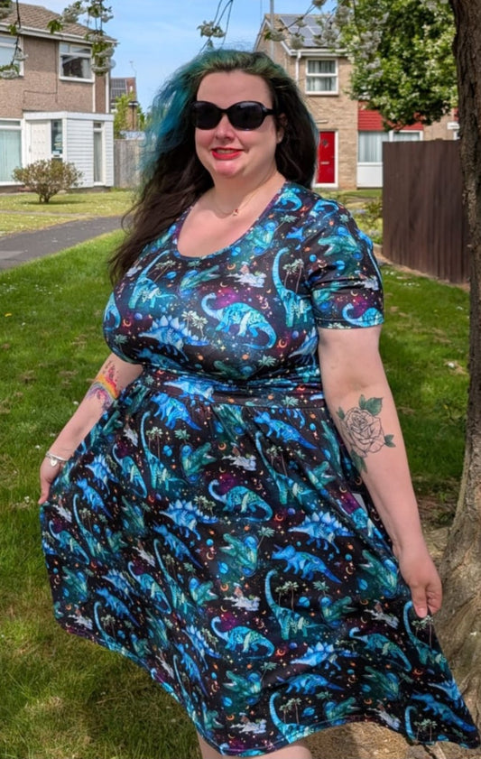Dinosaurs in Space Tina Dress