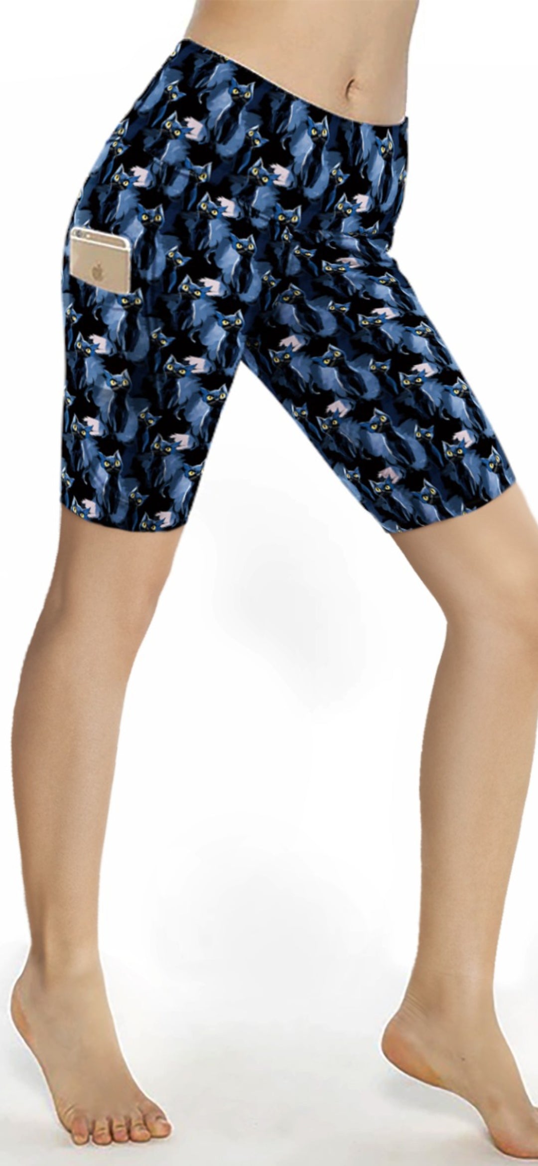 Black cats Shorts Pockets