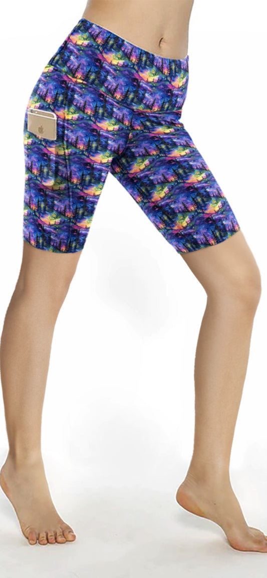 Rainbow landscape Shorts Pockets