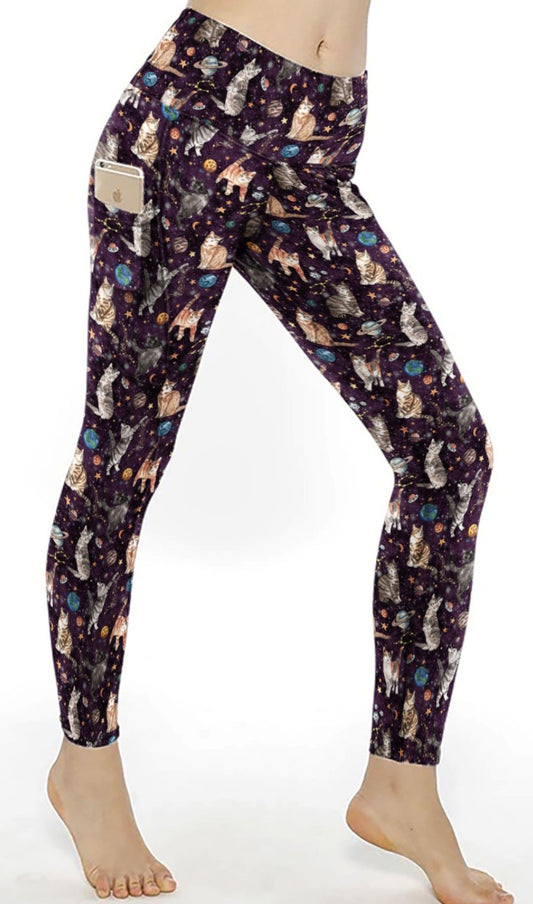 Space cats leggings Pockets