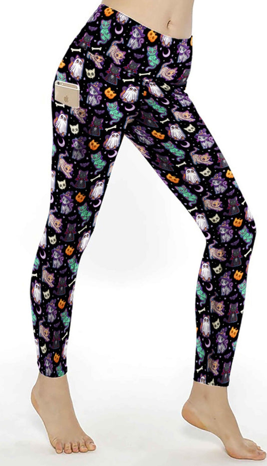 PRE ORDER Spooky Cats pocket leggings
