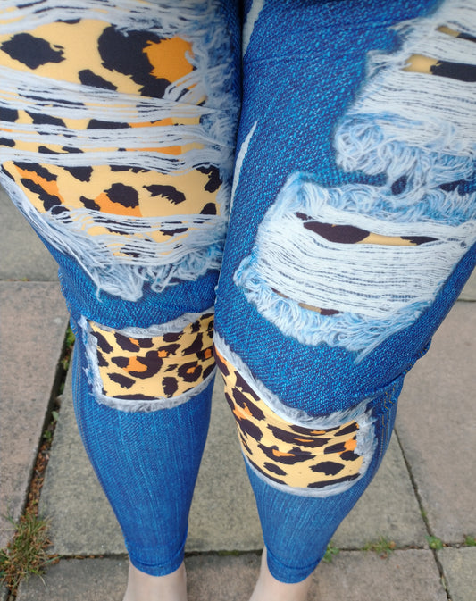 'Not Jeans' leopard - yoga