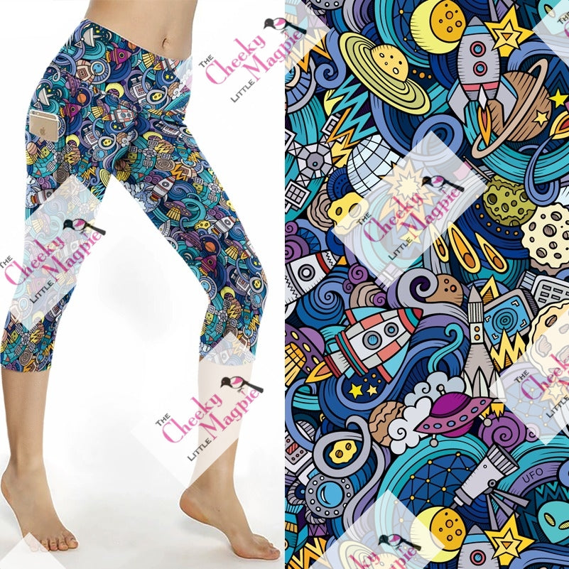 Space Adventure yoga Capri POCKETS